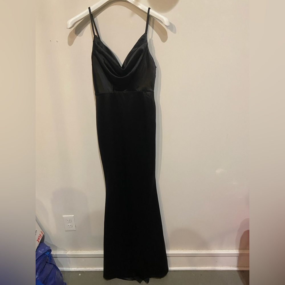 Elegant Black Satin Gown